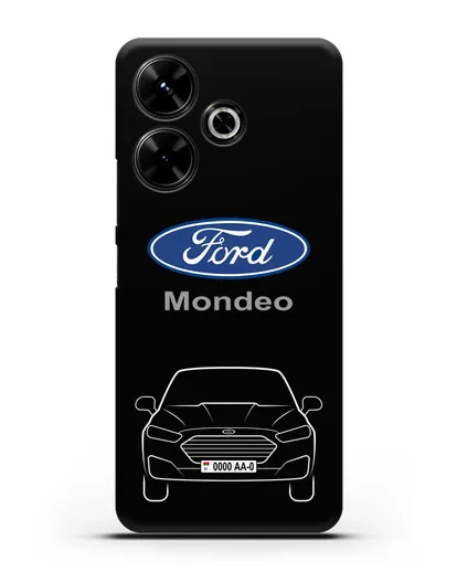 Чехол Ford Mondeo с номерным знаком силиконовый для Xiaomi Poco M6