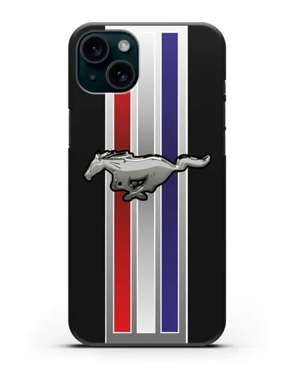 Чехол с логотипом Ford Mustang силиконовый для iPhone 15 Plus