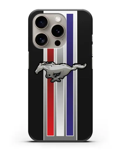 Чехол с логотипом Ford Mustang силиконовый для iPhone 15 Pro