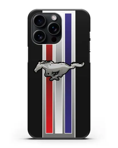 Чехол с логотипом Ford Mustang силиконовый для iPhone 15 Pro Max