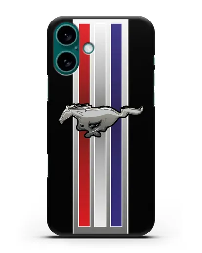 Чехол с логотипом Ford Mustang силиконовый для iPhone 16 Plus