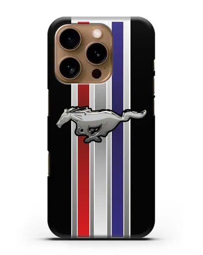 Чехол с логотипом Ford Mustang силиконовый для iPhone 16 Pro
