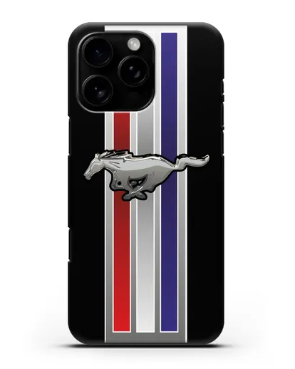 Чехол с логотипом Ford Mustang силиконовый для iPhone 16 Pro Max