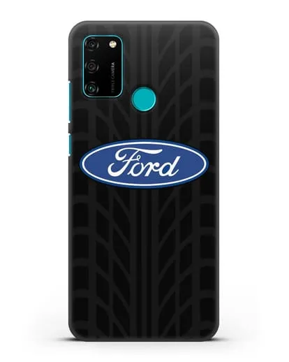 Чехол c эмблемой Ford с протектором шин силиконовый для Honor 9A