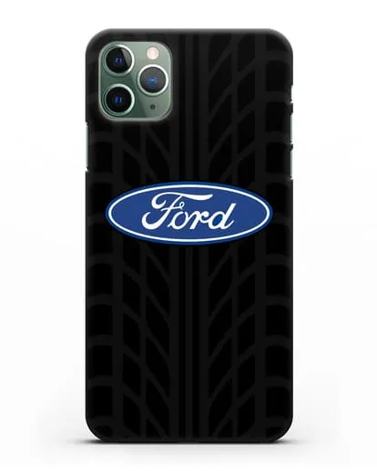 Чехол c эмблемой Ford с протектором шин силиконовый для iPhone 11 Pro