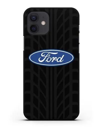 Чехол c эмблемой Ford с протектором шин силиконовый для iPhone 12