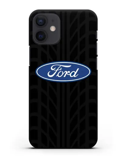 Чехол c эмблемой Ford с протектором шин силиконовый для iPhone 12 mini