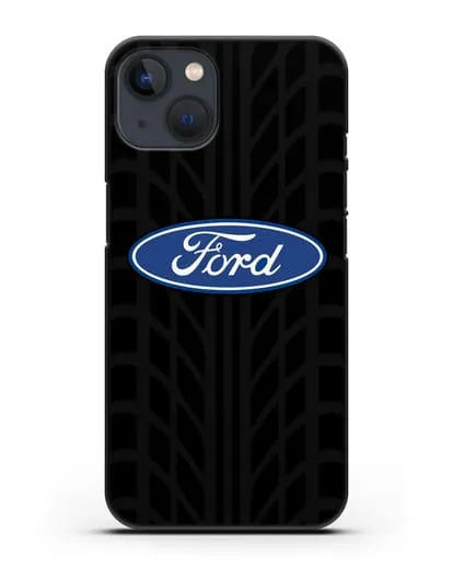 Чехол c эмблемой Ford с протектором шин силиконовый для iPhone 13 Mini