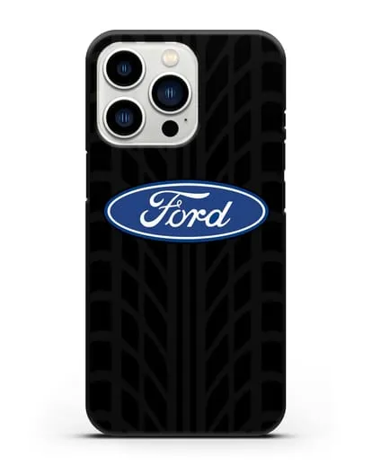 Чехол c эмблемой Ford с протектором шин силиконовый для iPhone 13 Pro