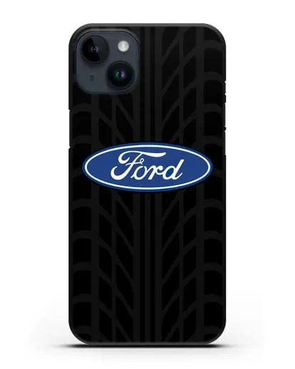 Чехол c эмблемой Ford с протектором шин силиконовый для iPhone 14 Plus