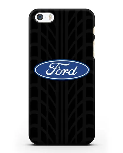 Чехол c эмблемой Ford с протектором шин силиконовый для iPhone 5/5s/SE