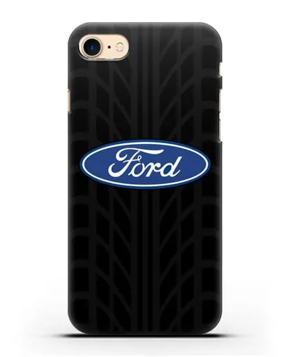 Чехол c эмблемой Ford с протектором шин силиконовый для iPhone 7