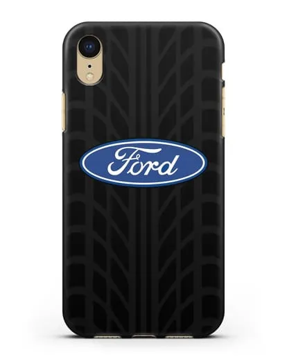 Чехол c эмблемой Ford с протектором шин силиконовый для iPhone XR