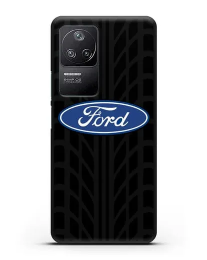 Чехол c эмблемой Ford с протектором шин силиконовый для Xiaomi Poco F4