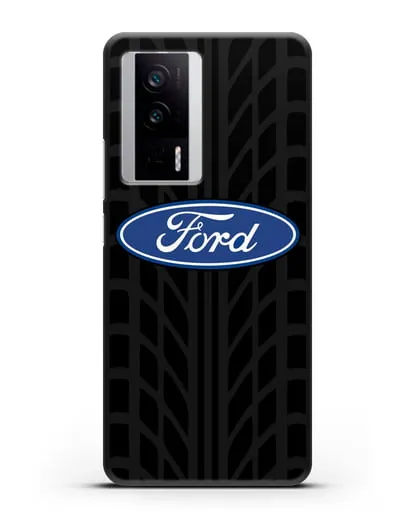 Чехол c эмблемой Ford с протектором шин силиконовый для Xiaomi Poco F5 Pro