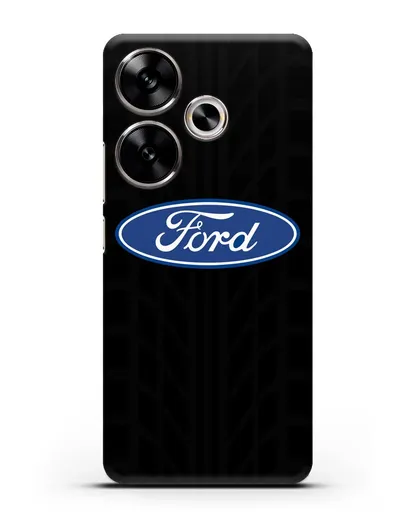 Чехол c эмблемой Ford с протектором шин силиконовый для Xiaomi Poco F6