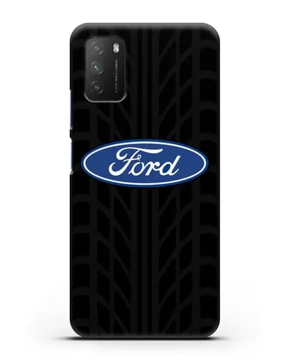 Чехол c эмблемой Ford с протектором шин силиконовый для Xiaomi Poco M3