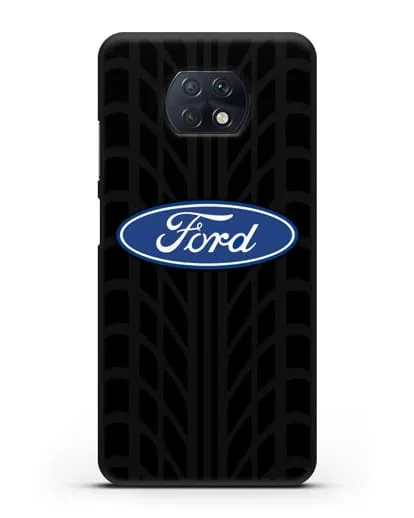 Чехол c эмблемой Ford с протектором шин силиконовый для Xiaomi Redmi Note 9T