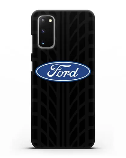 Чехол c эмблемой Ford с протектором шин силиконовый для Samsung Galaxy S20 [SM-G980F]