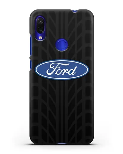 Чехол c эмблемой Ford с протектором шин силиконовый для Xiaomi Redmi Note 7